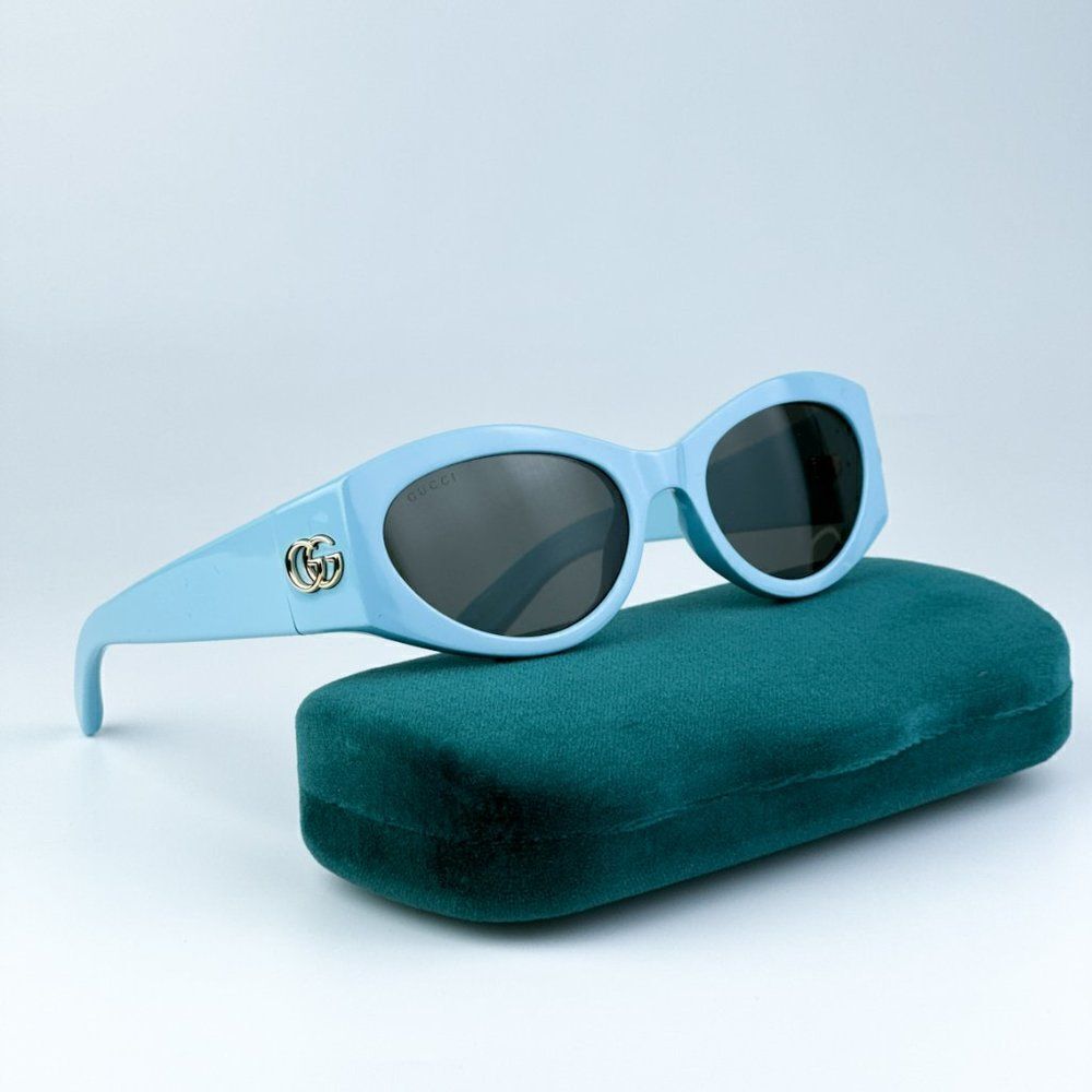 NEW Gucci GG1401S 004 Light Blue Grey Women Cat Eye Sunglasses GG 1401S